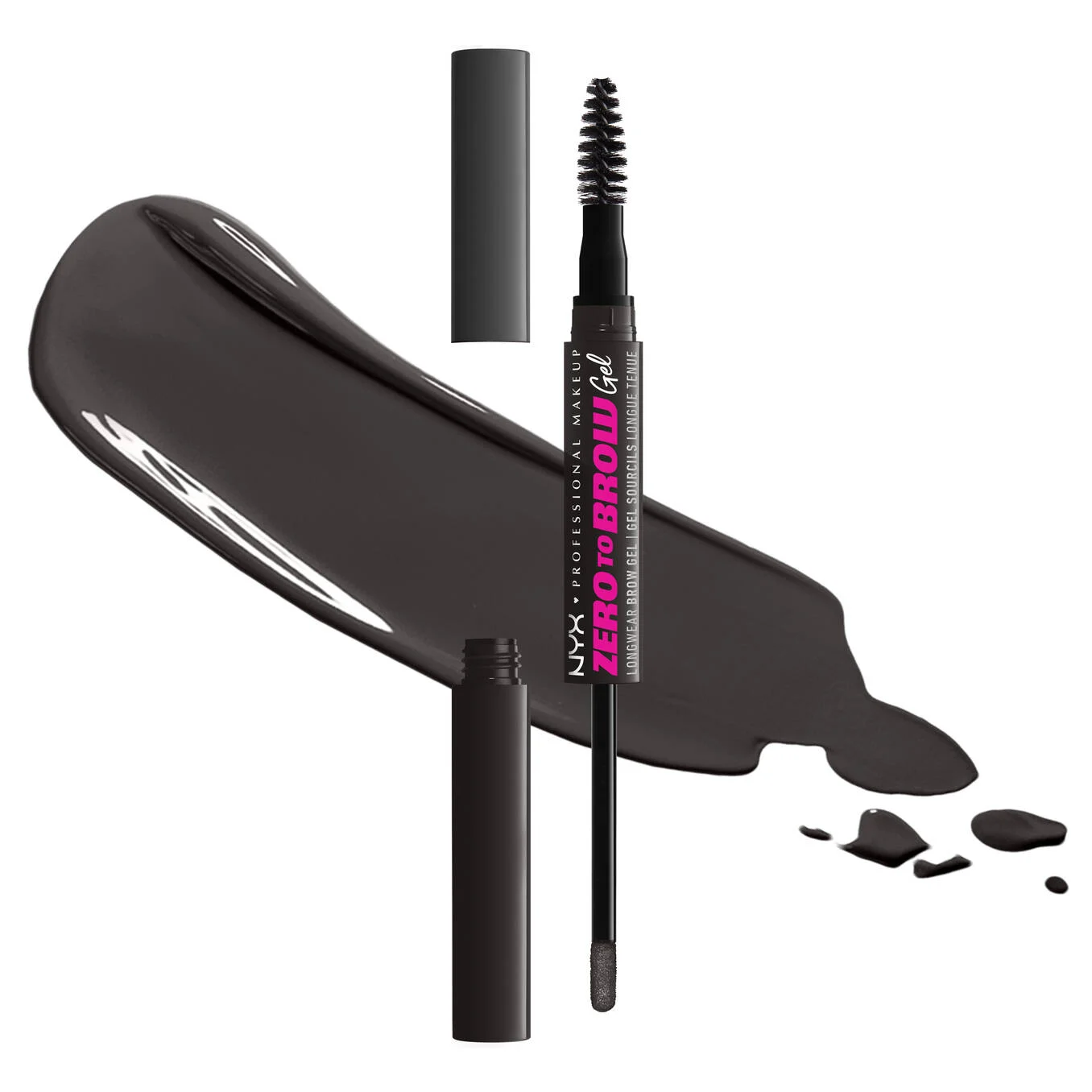 NYX-PMU-Makeup-Eyes-Brow-Gel-ZERO-TO-BROW-GEL-ZTBG08-BLACK-0800897232870-OpenWithTexture ژل ابرو NYX - Image 1